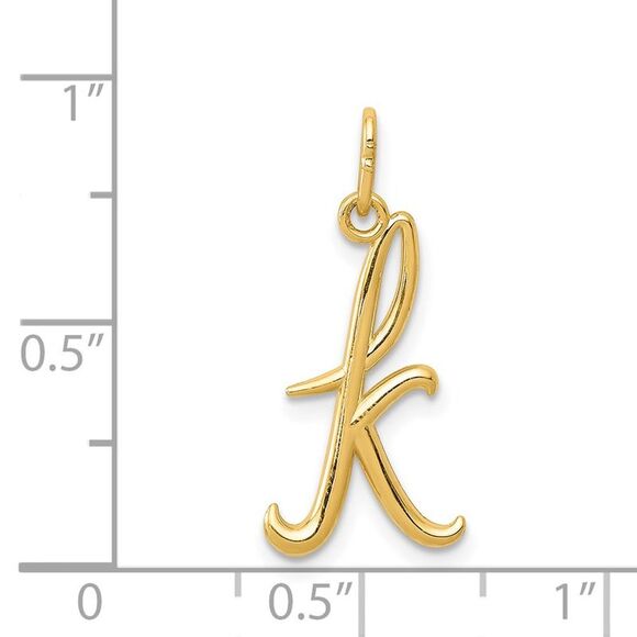 14k Yellow Gold, Claire Collection Mini Lower Case Initial K Charm - Picture 4 of 5
